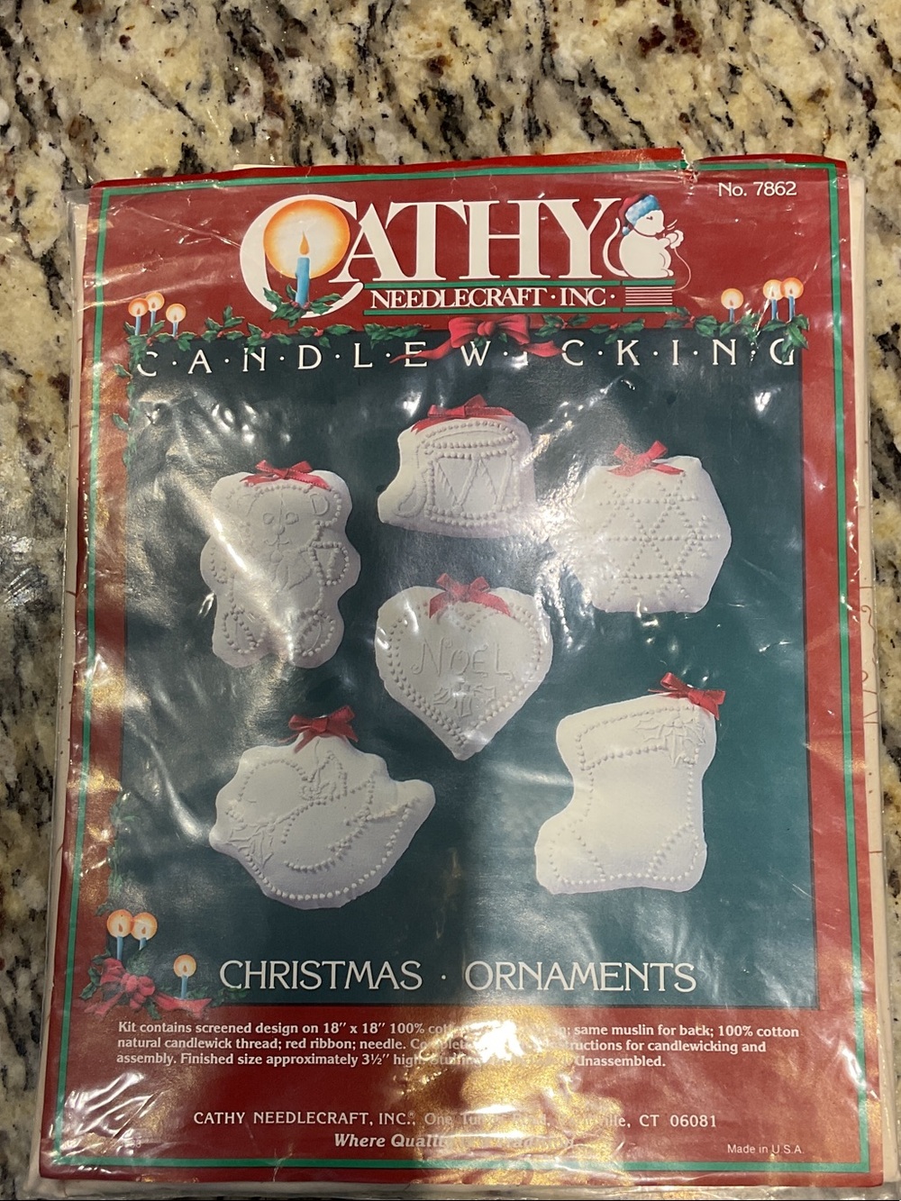 Cathy Needle Taft White Christmas Candlewicking Ornaments Kit